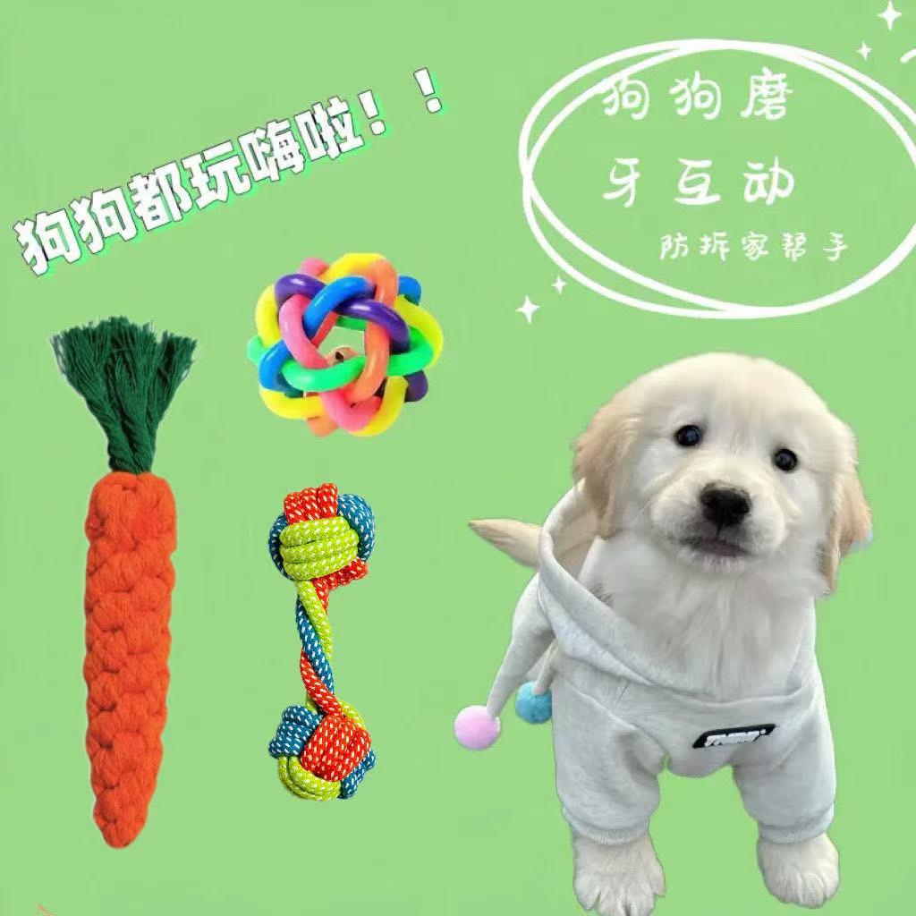 Cordón tejido juguetes de mascotas resistentes a la mordida dientes de perro juguetes de limpieza de dientes perros pequeños y medianos fábrica de entrenamiento interactivo al por mayor