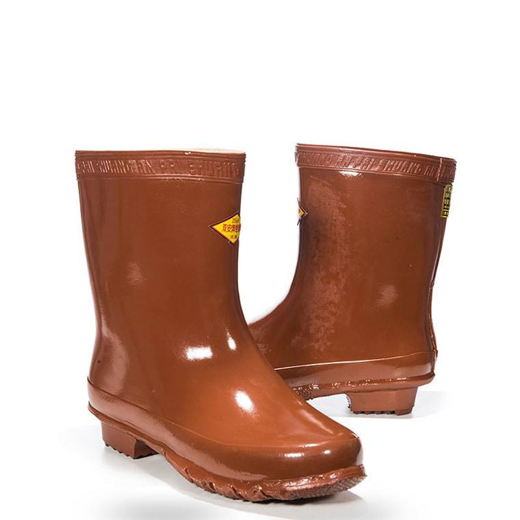 天津双安牌25KV高压绝缘靴电力防护橡胶中筒电工绝缘雨鞋劳保鞋