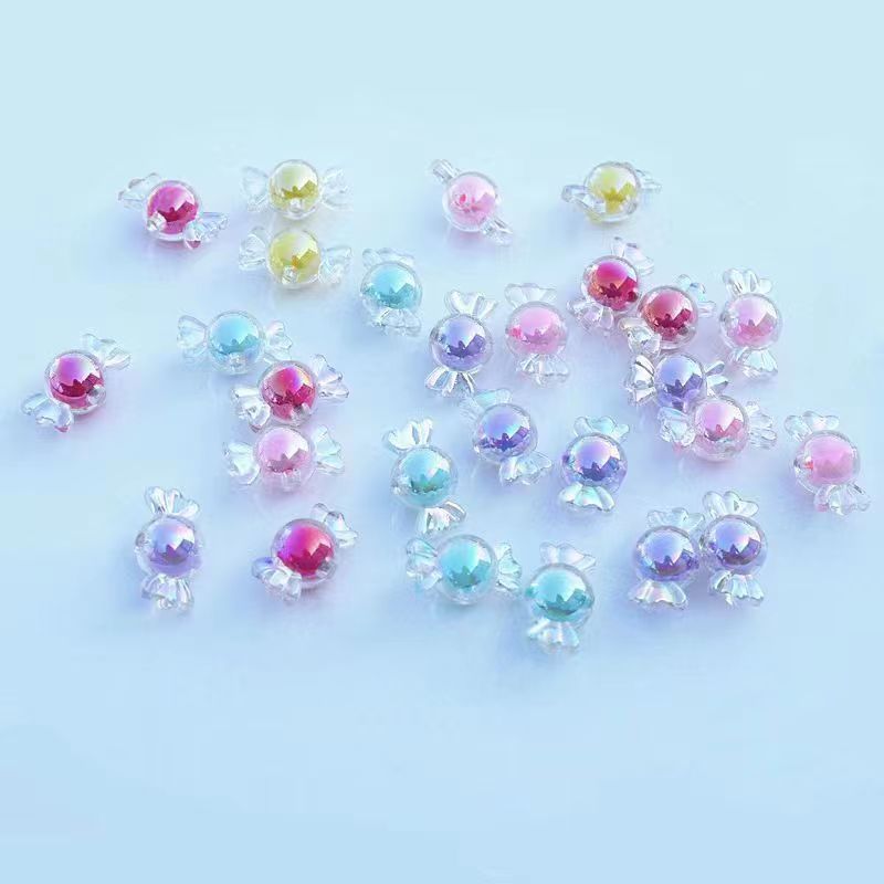 亚克力实色镀彩圆珠直孔珠手串珠 diy手工制作手链散珠配件速卖通