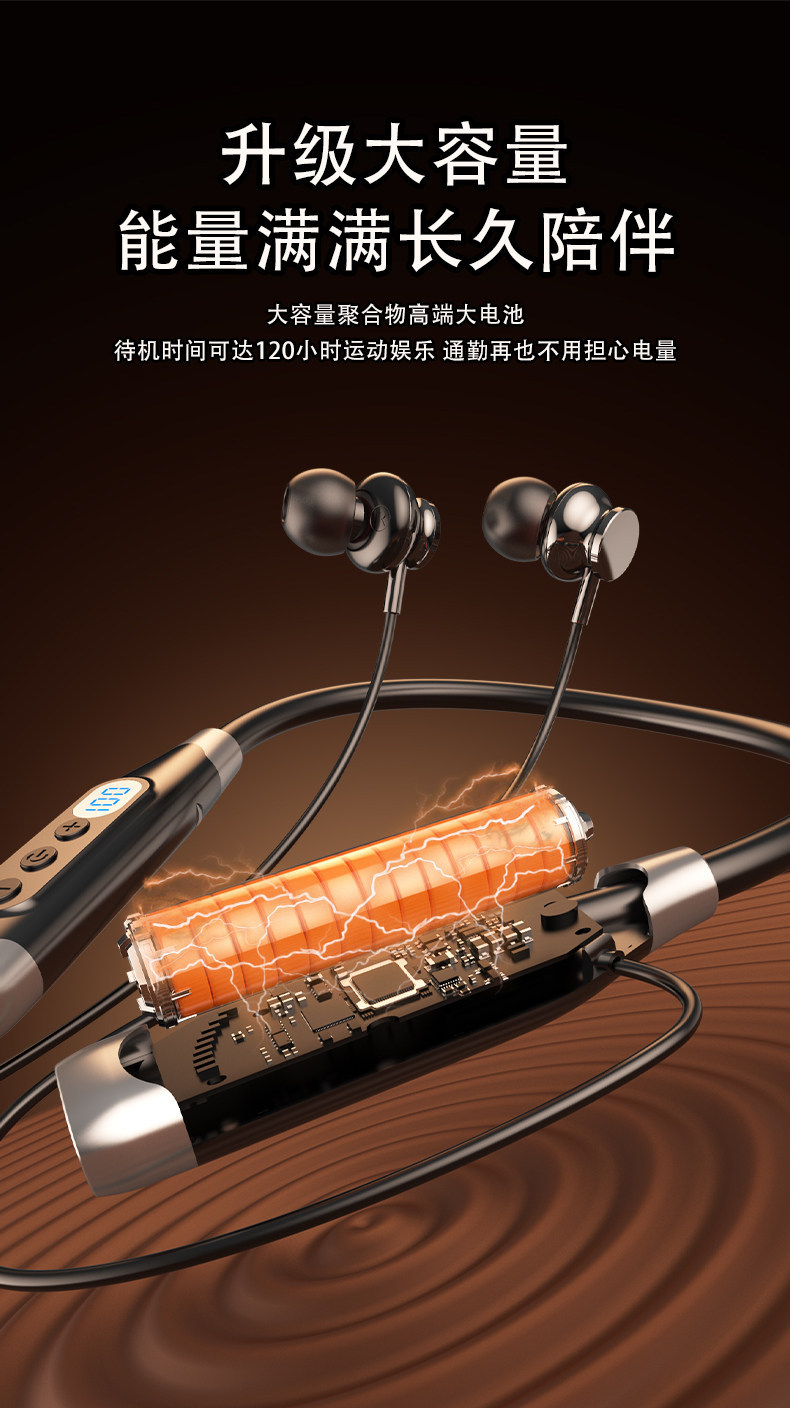 New neck-hanging Bluetooth headset 25, wireless live streaming, long battery life, karaoke ear-monitor, sports, card slot, high-definition music listening