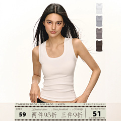 Ariseism 美式复古工字U领吊带背心女2025夏季新款外穿内搭上衣