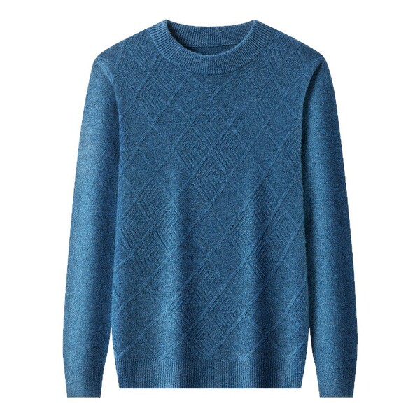 Demi-season woolen knitted sweater for leisure