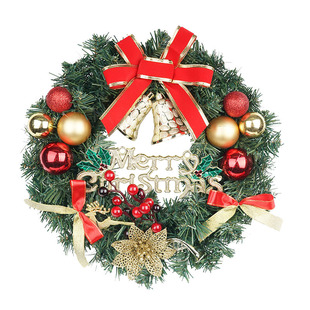 Cross-Border Christmas Decorations Christmas Garland 30Cm/40Cm Classic Retro Bell Letter Ornaments Door Hanging