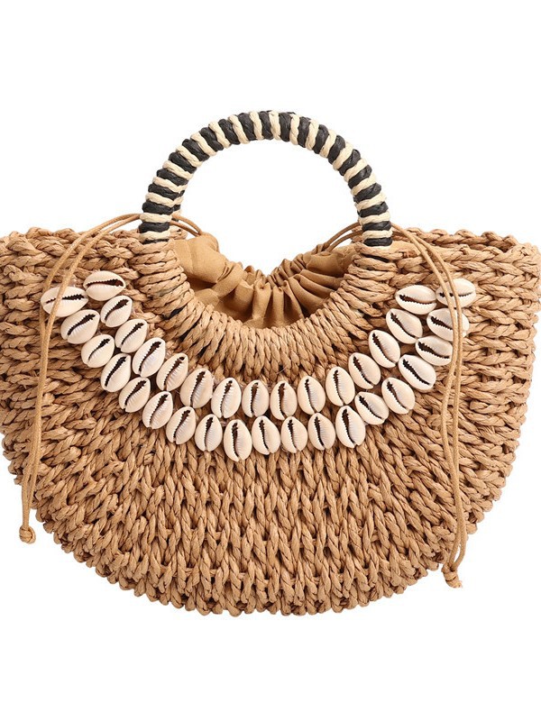 2026 nueva bolsa de tejido de paja de nicho de gran capacidad portátil bolsa de playa de playa bolsa de moda cesta de verduras bolsa de mujer