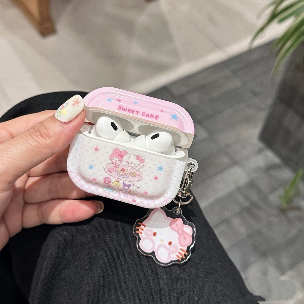 Wave Point Birthday KT Cat es adecuado para AirPods 4G 3G 2G Bluetooth Pro2 / 3 Apple Earphone Case