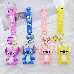 クロスボーダーのかわいいスティッチキーホルダー、シリコン製人形、リロ＆スティッチキーチェーン、ネットで話題の小物卸売