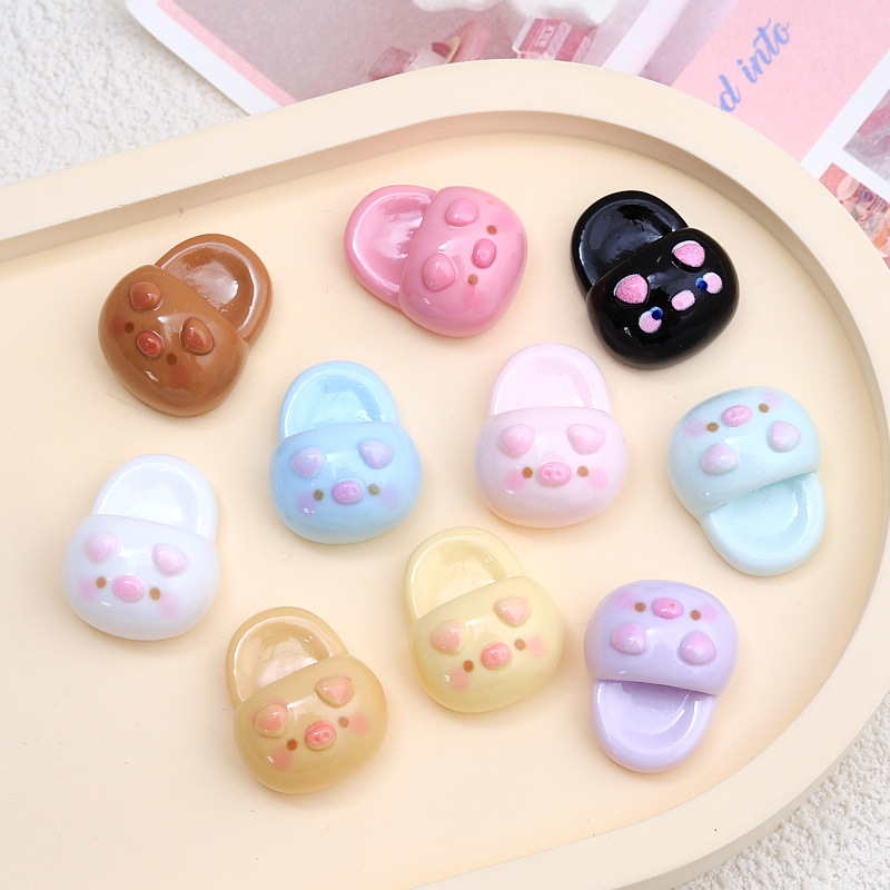 Cute Piggy Slippers Cartoon DIY Small Jewelry Cream Glue Accessories Hairpin Hole Shoes Buckle Decoration Resin Accessories Cute Piggy Slippers Cartoon DIY Small Jewelry Cream Glue Accessories Hairpin Hole Shoes Buckle Decoration Resin Accessories