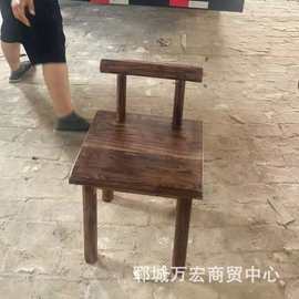 复古老榆木小椅子餐厅酒馆餐椅咖啡椅实木靠背椅中式阳台休闲椅