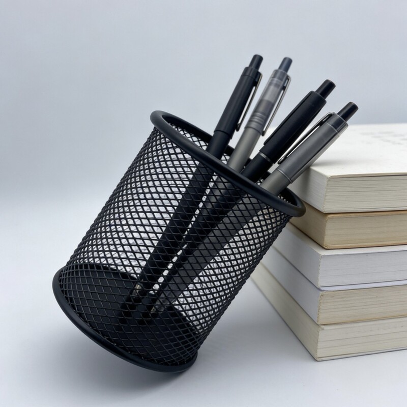 Stationery Storage Box Iron Hollow Desktop Clean and Neat Simple Student Multifunctional Office Supplies Pencil Case Pencil