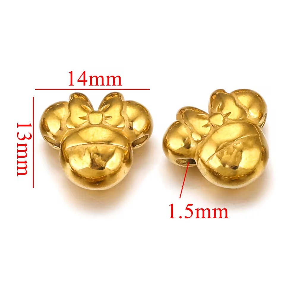 Perforación de acero inoxidable gran agujero diafragma de perlas de oro 18K colgante collar perlas DIY joyas pulseras al por mayor