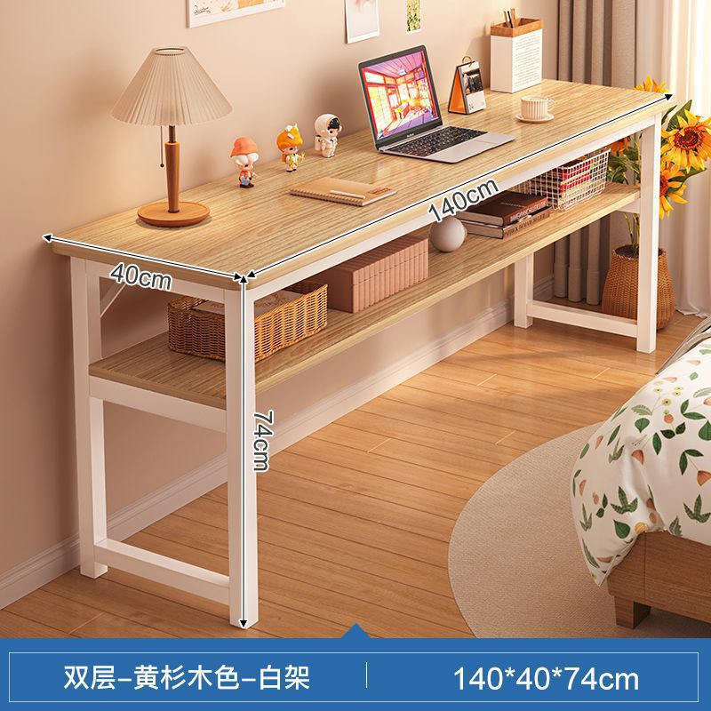 书桌家用女生卧室长条桌简易出租屋靠墙长桌子工作台阳台窄电脑桌|undefined