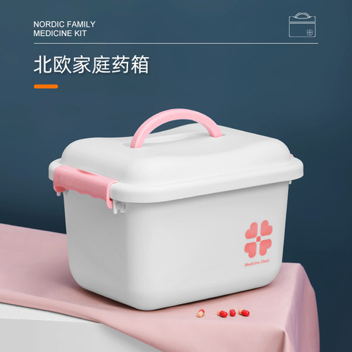 Household plastic first aid kit medicine storage box large capacity medicine storage box family portable protective medicine box