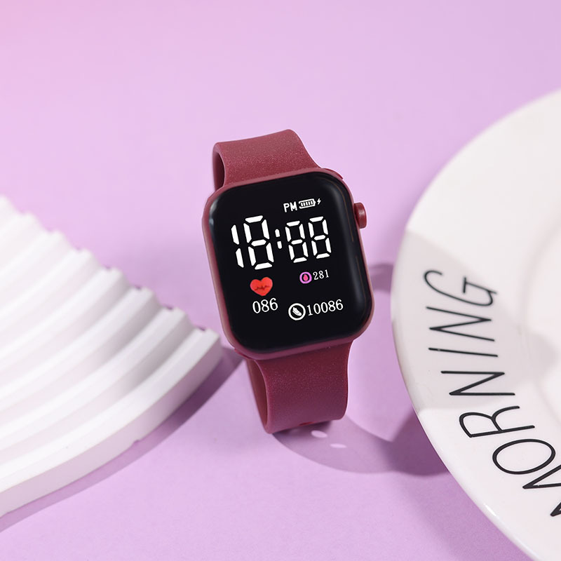 Fábrica de reloj de ciencia y tecnología cuadrados de alto valor facial de los estudiantes de la fiesta de moda simple para ver el tiempo reloj electrónico