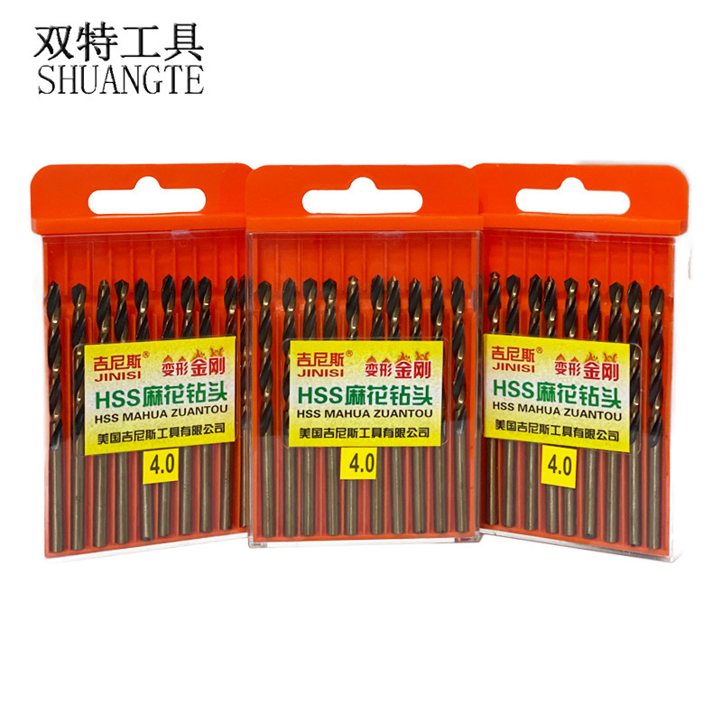 Directo de fábrica de acero de alta velocidad 4341 Negro Amarillo Twist taladro de acero inoxidable de hierro abierto taladro de torsión placa de acero placa de hierro