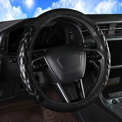 2026 New Model Car Steering Wheel Cover for Export, Cross-Border Suv, No Inner Ring, Popular Model, Universal for All Seasons (Steering wheel cover) - blackblack-line-38cm