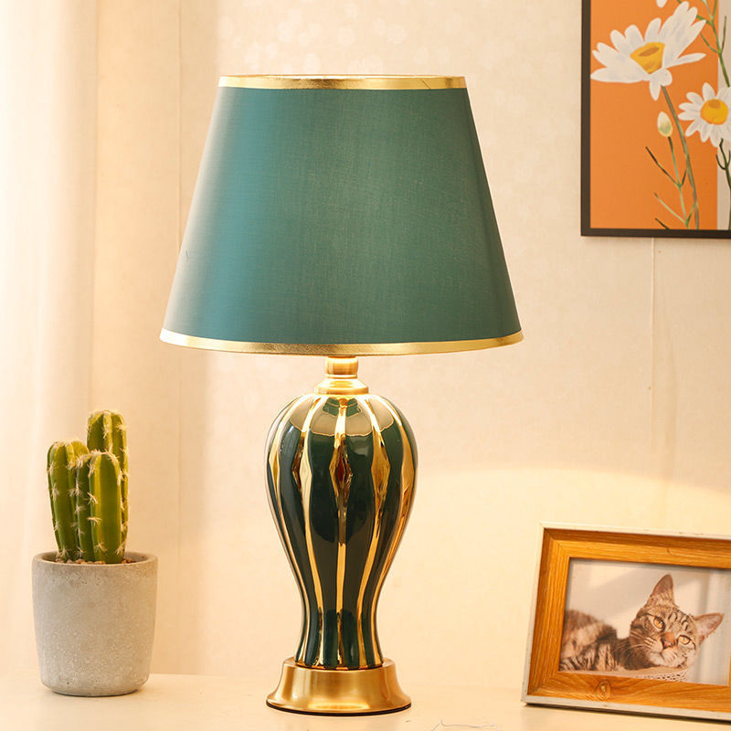 País americano lámpara de mesa de cerámica estudio dormitorio Retro Decoración cabecera modelo creativo habitación hogar lámpara de mesa Decoración