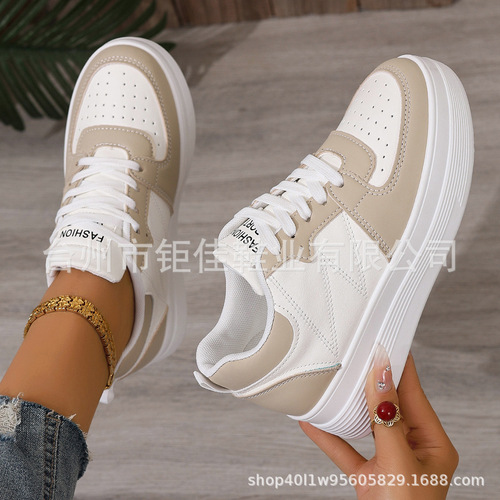 Spring small white shoes, new Korean style ins female students platform sole height-increasing sports skate shoes, casual small white shoes
