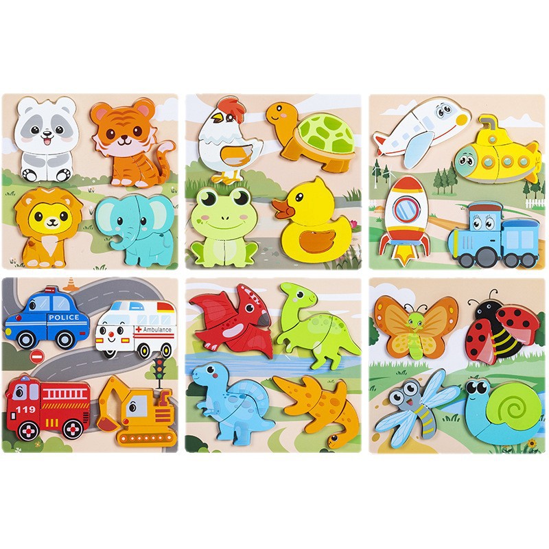 4 - en - 1 puzzle cognitivo infantil juegos de puzzle de educación temprana iluminación juegos de puzzle emparejamiento 3D puzzle transfronterizo