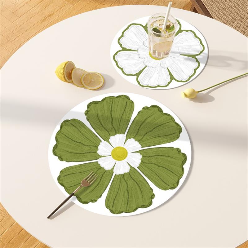 Dinner plate mat, high-end insulation mat, waterproof leather dining table mat, anti-scalding, high-looking coaster, western food mat, oil-proof and washable