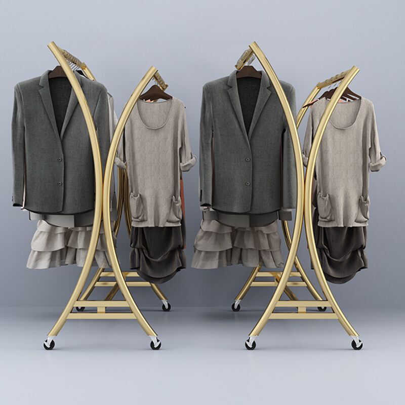 Clothing Store Nakajima Display Stand Floor Double Row Clothes Hanging Rod Display Girls' Shelf Stall Gantry Mobile Wheels