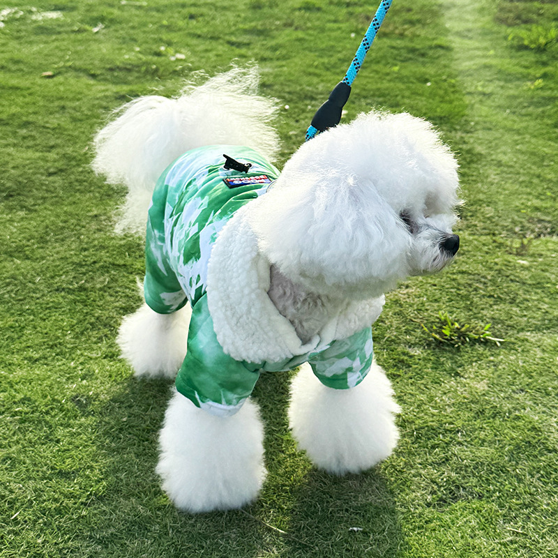 슈나우저 포메라니안 두꺼운 따뜻한 다용도 다운 재킷 애완견 옷 겨울 다운 블랙 코튼 재킷