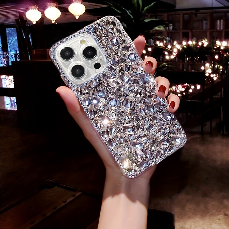 Rhinestone Mobile Phone Protective Case Is Suitable for Iphone17Promax, Apple 8Plus, Samsung S Series Note Mobile Phone Case