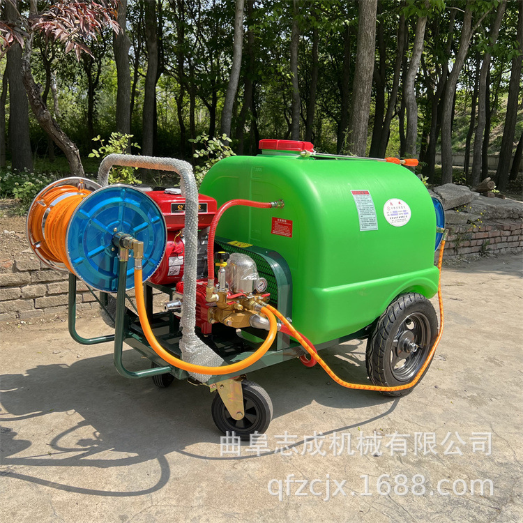 手推式喷药机 拉管式杀毒喷雾器 300L汽油高压打药机志成批发