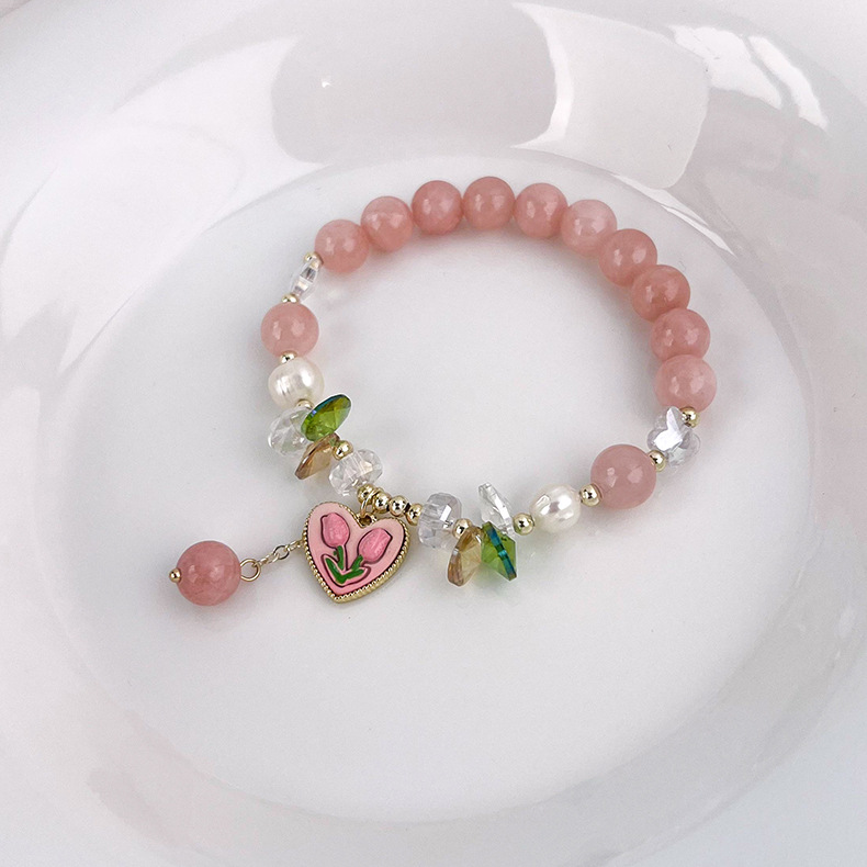 Fashion Heart Shape natural stone Beaded Bracelets