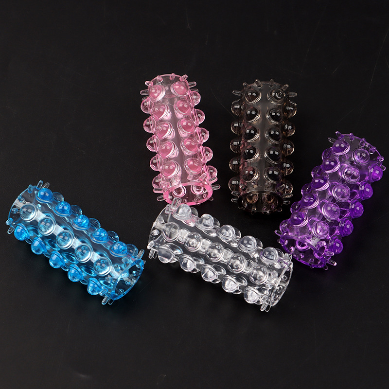 TPE Caterpillar Beaded Penis Ring, Blue Stretchy Locking Ring for Men — detail image 7