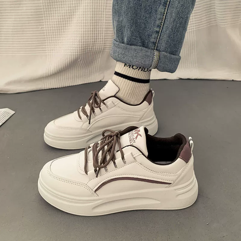 Спортивные кроссовки, универсальная обувь для отдыха, дышащие белые туфли на платформе, для бега, 2023, осень