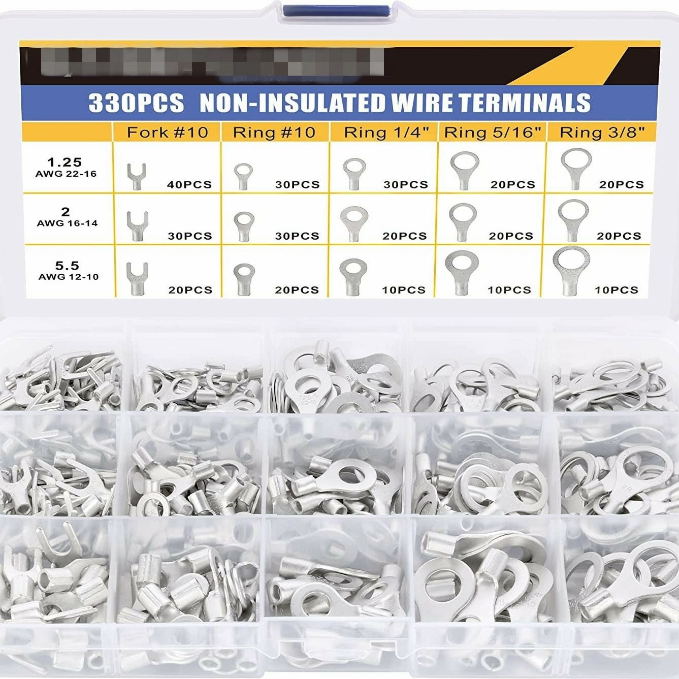 SNB叉形裸端头RNB圆形裸端子接线端子Terminals连接器套装330pcs