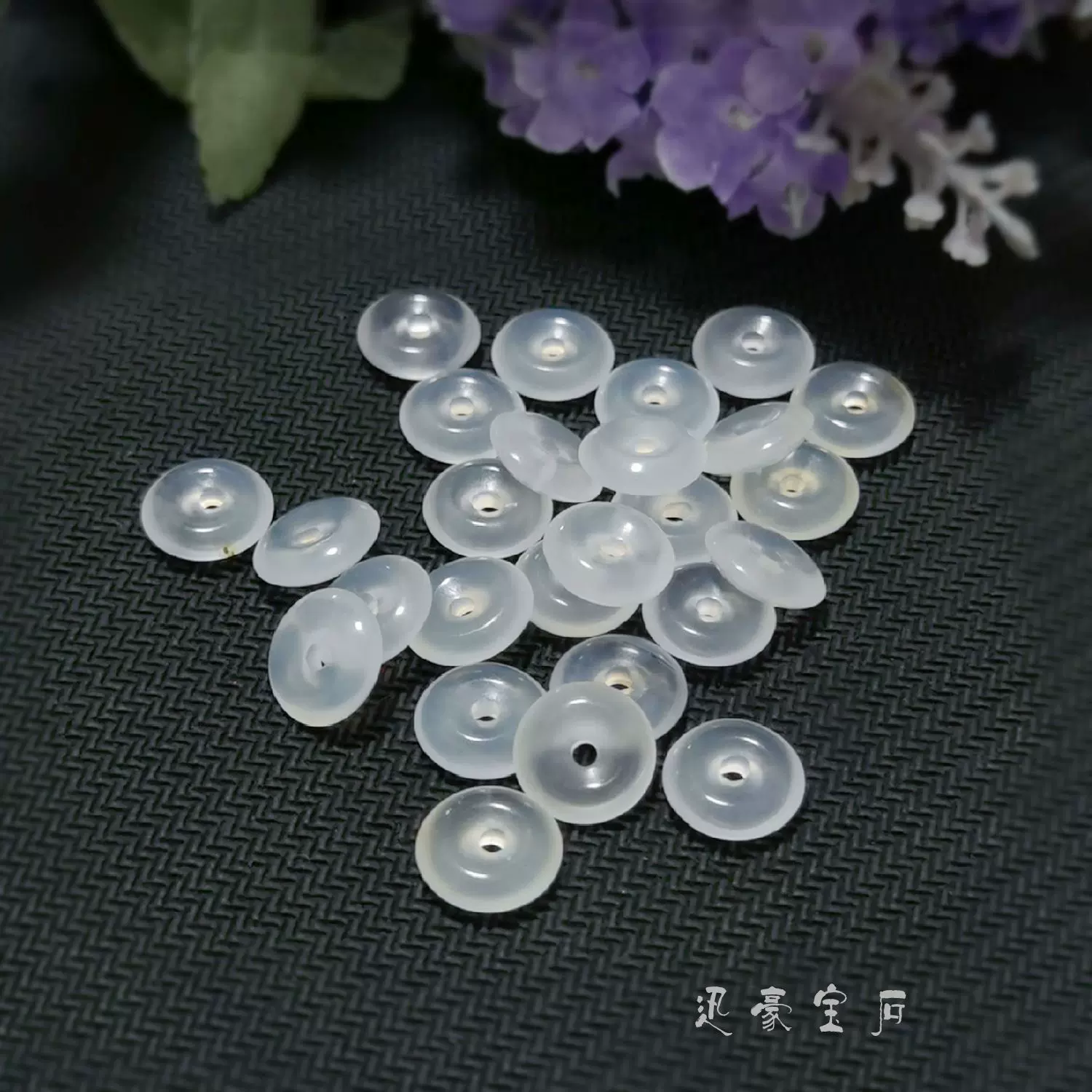 10mm天然白玉髓怀古平安扣手工DIY吊坠饰品小配件