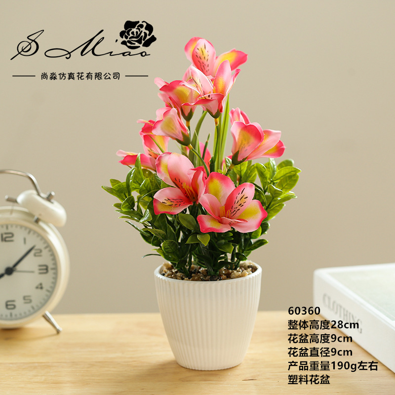 Flor artificial 10-cabeza pequeña huilan bonsai flor artificial bonsai fábrica suministro directo decoración interior pequeños adornos entrega de una sola pieza