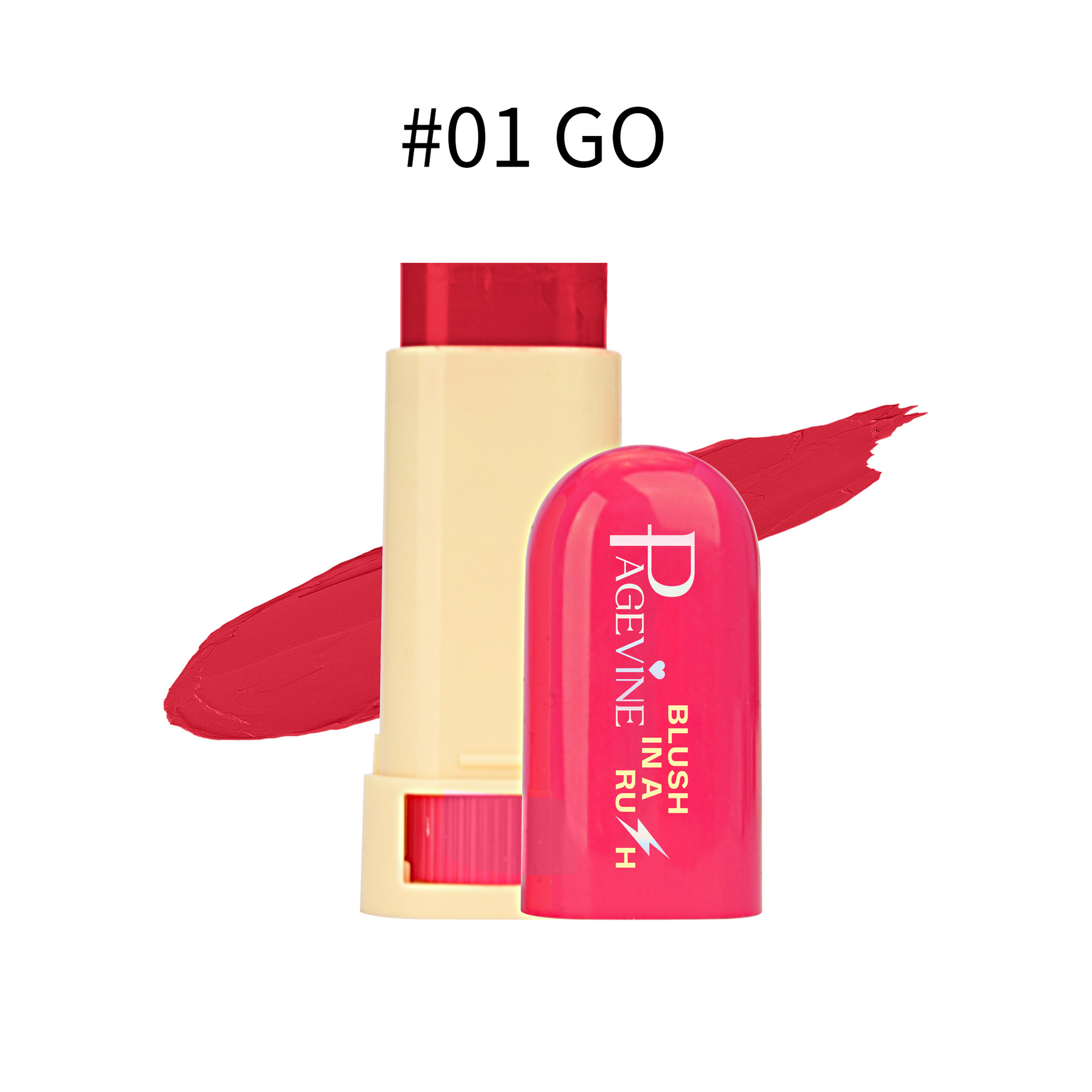 Cross-border PAGE VINE blush stick multipropósito impermeable maquillaje natural mate rotativo blush stick