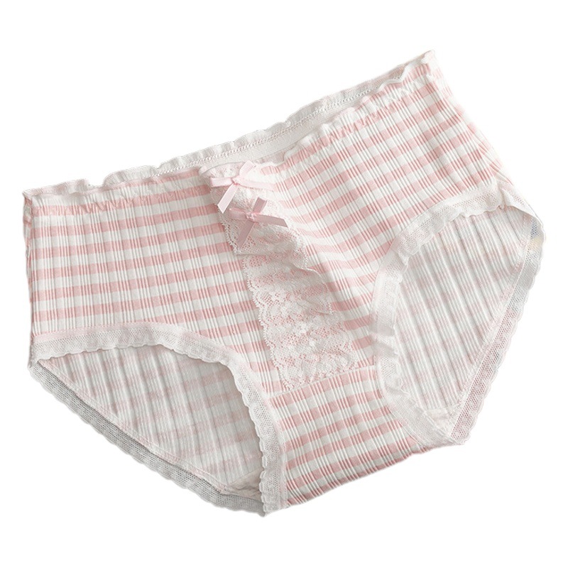 下着の女性綿質の中で腰の青年のピンクの白い甘い少女の王女の風のかわいいローリの柔らかい妹の三角のズボンの頭