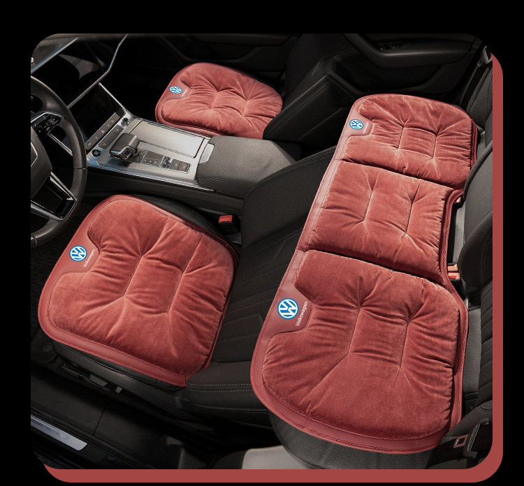 Suitable for Volkswagen Car Seat Cushions, Magotan, Tiguan L, Tayron X, Teramont, and Touran Winter Flannel Warm Seat Cushion Modification