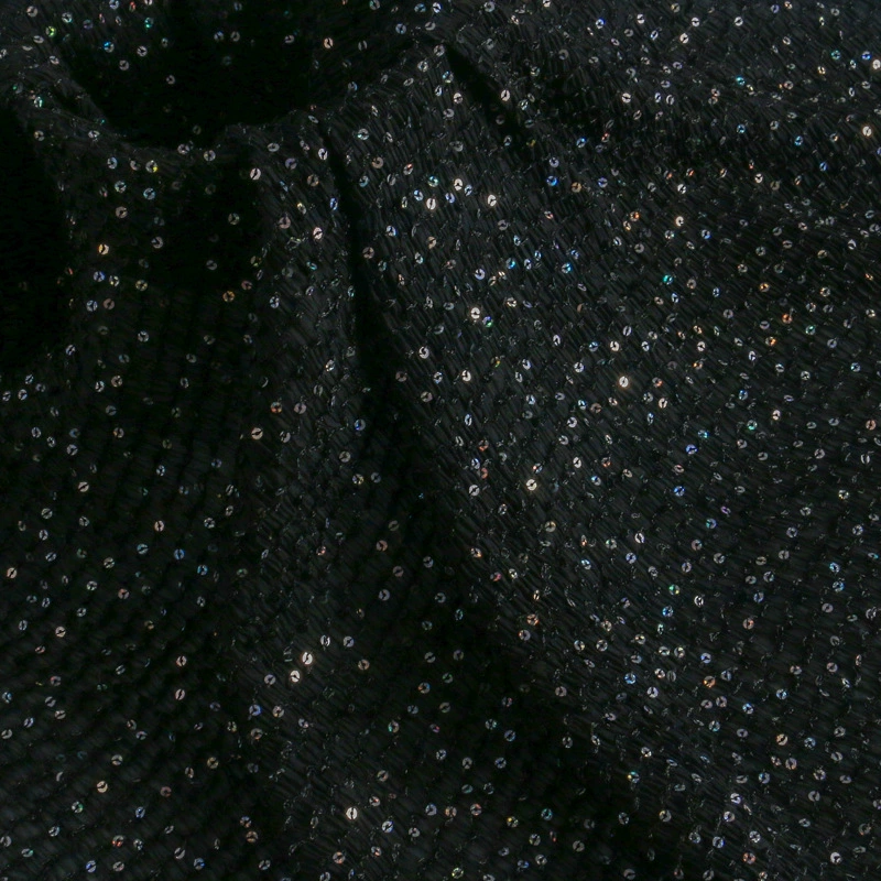 Шифоновой тканый материал, эластичные ногтевые sequins, платье, стиль Chanel, 3 мм