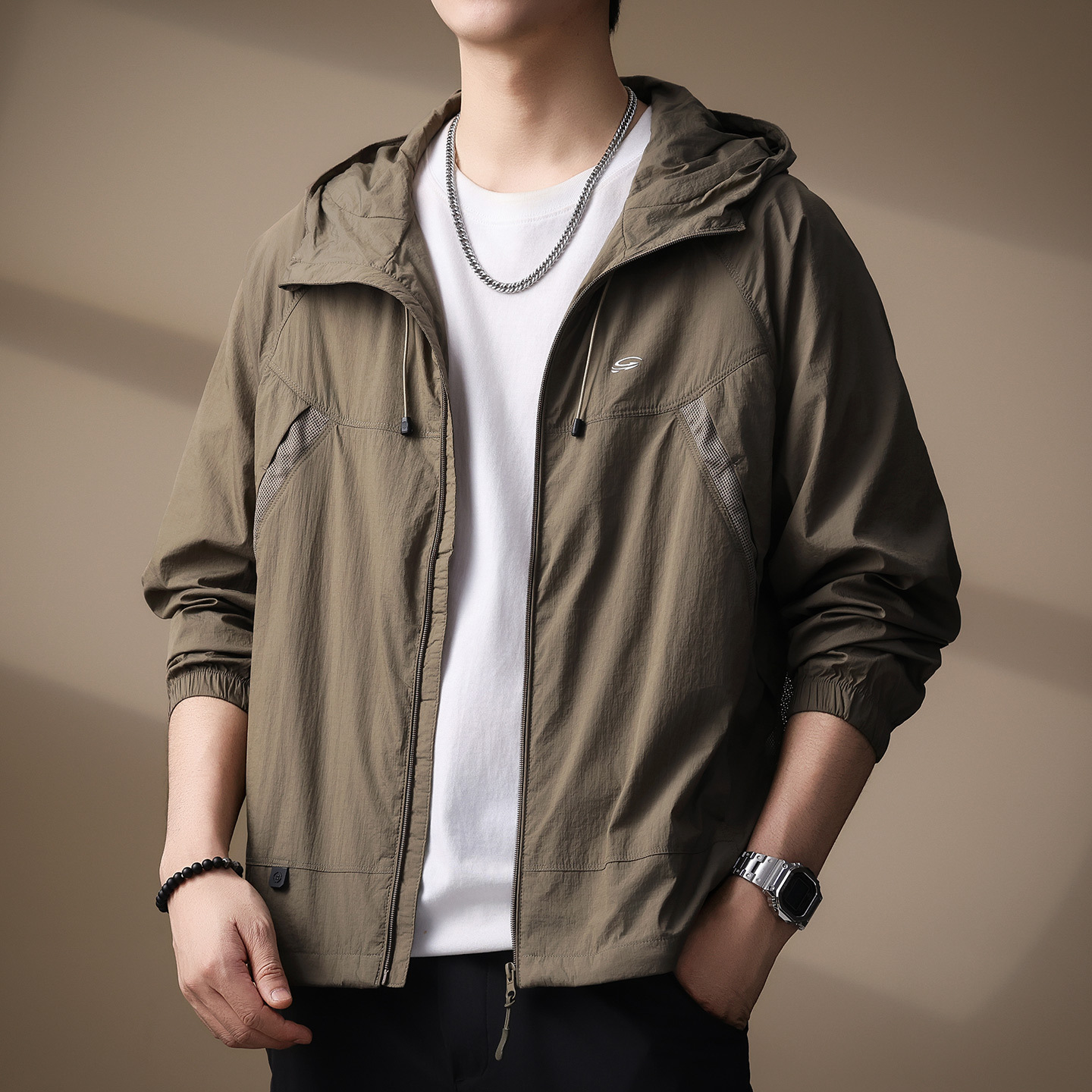 American Outdoor Lightweight Breathable Sun Protection Clothing for Men 2025 Summer New Three-Proof Ice Silk Quick-Drying Fishing Clothing Classy