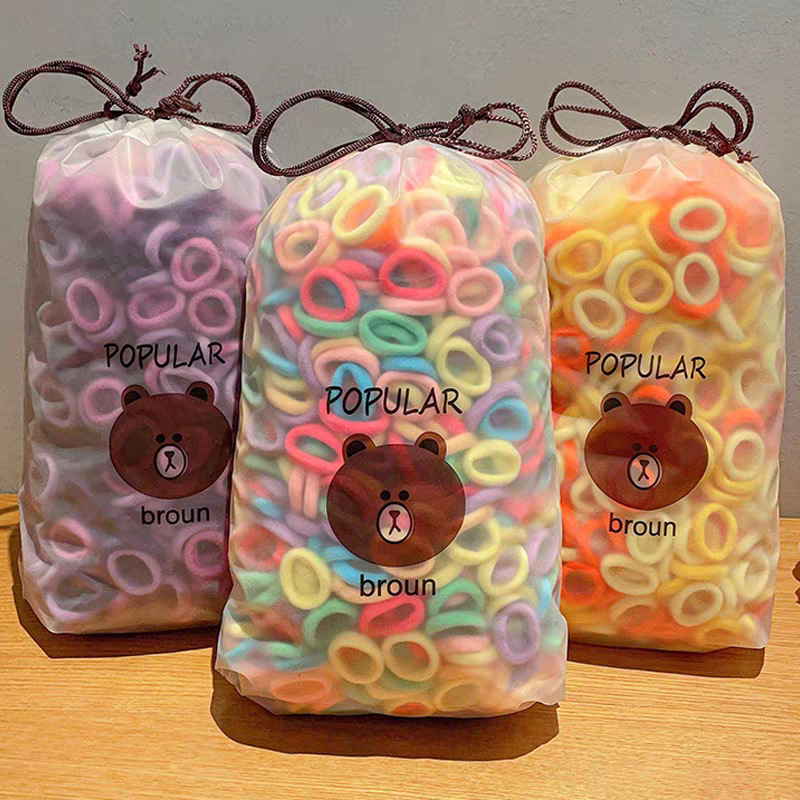 어린이용 머리카락이 상하지 않는 수건 고리, 고탄성 고무줄, 여아 머리끈, 어린 소녀 엄지 고무줄, 머리끈, 아기 머리띠