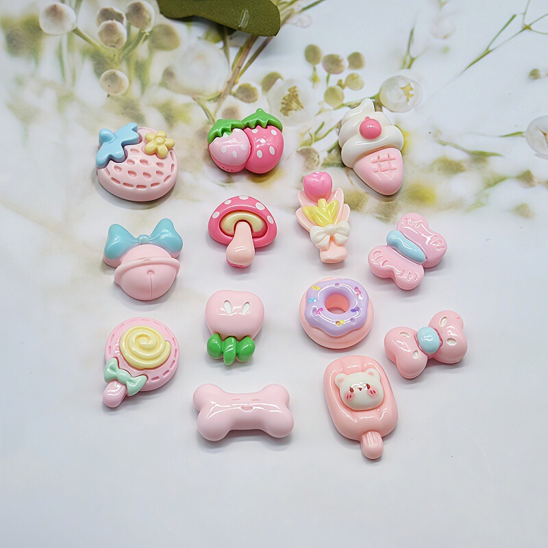 Mini Cute Cartoon Nail Art Jewelry Wearable Nail Nail Earrings Accessories Material Resin Accessories DIY Bow