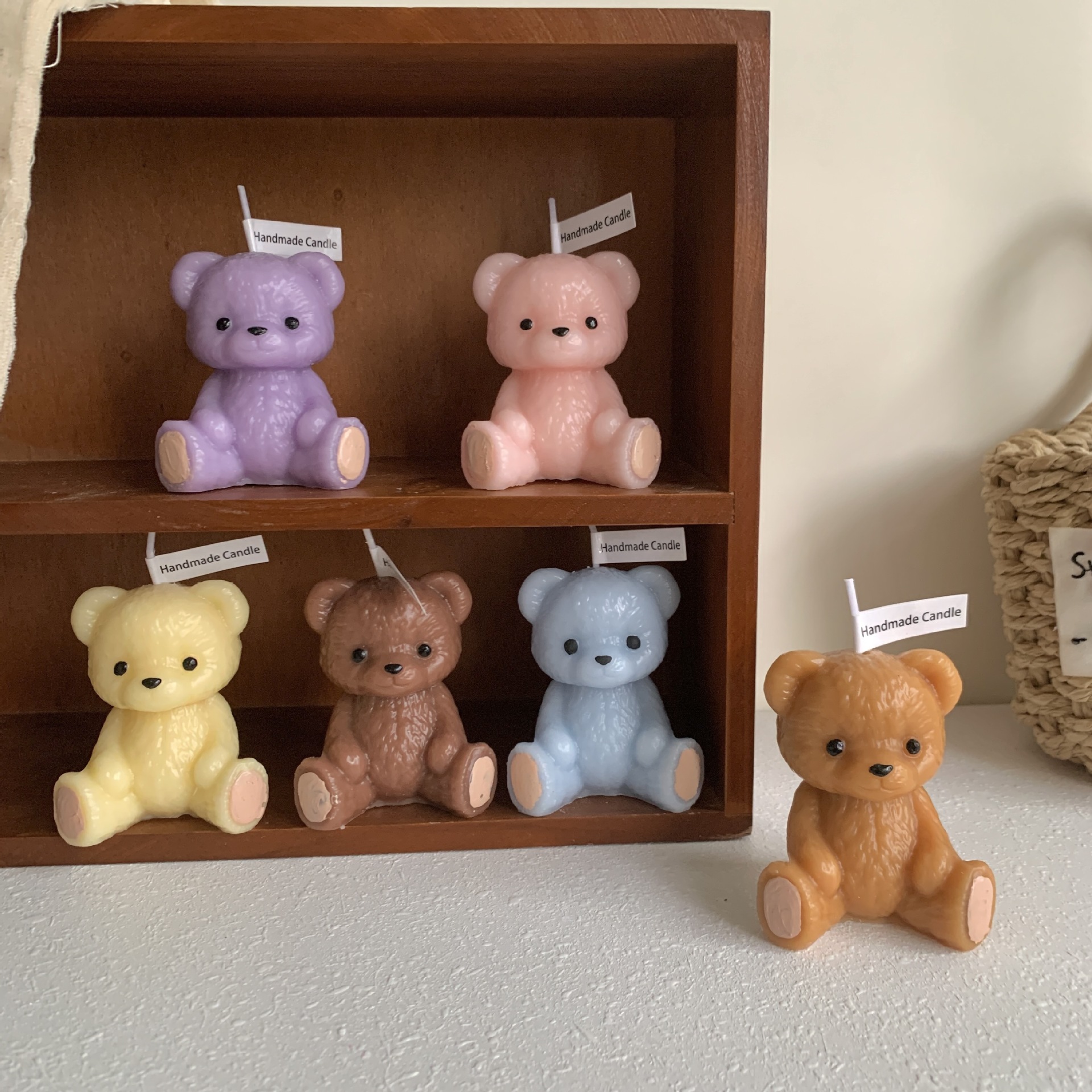 Bougie parfumée artisanale en forme d'ours décoration créative_voghion.com