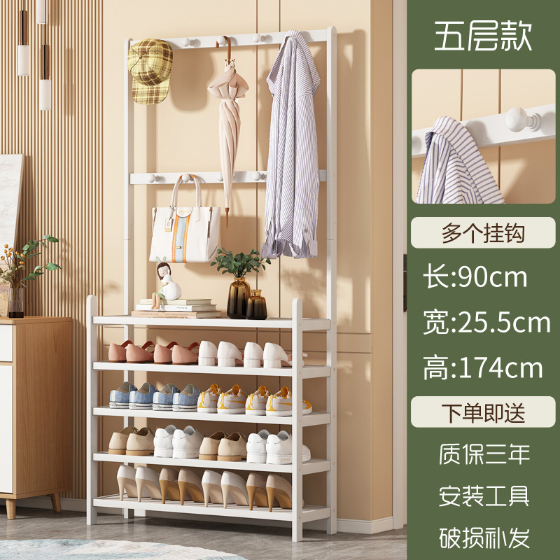 Zapatero de madera maciza Puerta simple Percha para el hogar Artezo de almacenamiento de dormitorio Ahorro de espacio Estante de gran capacidad Zapatero