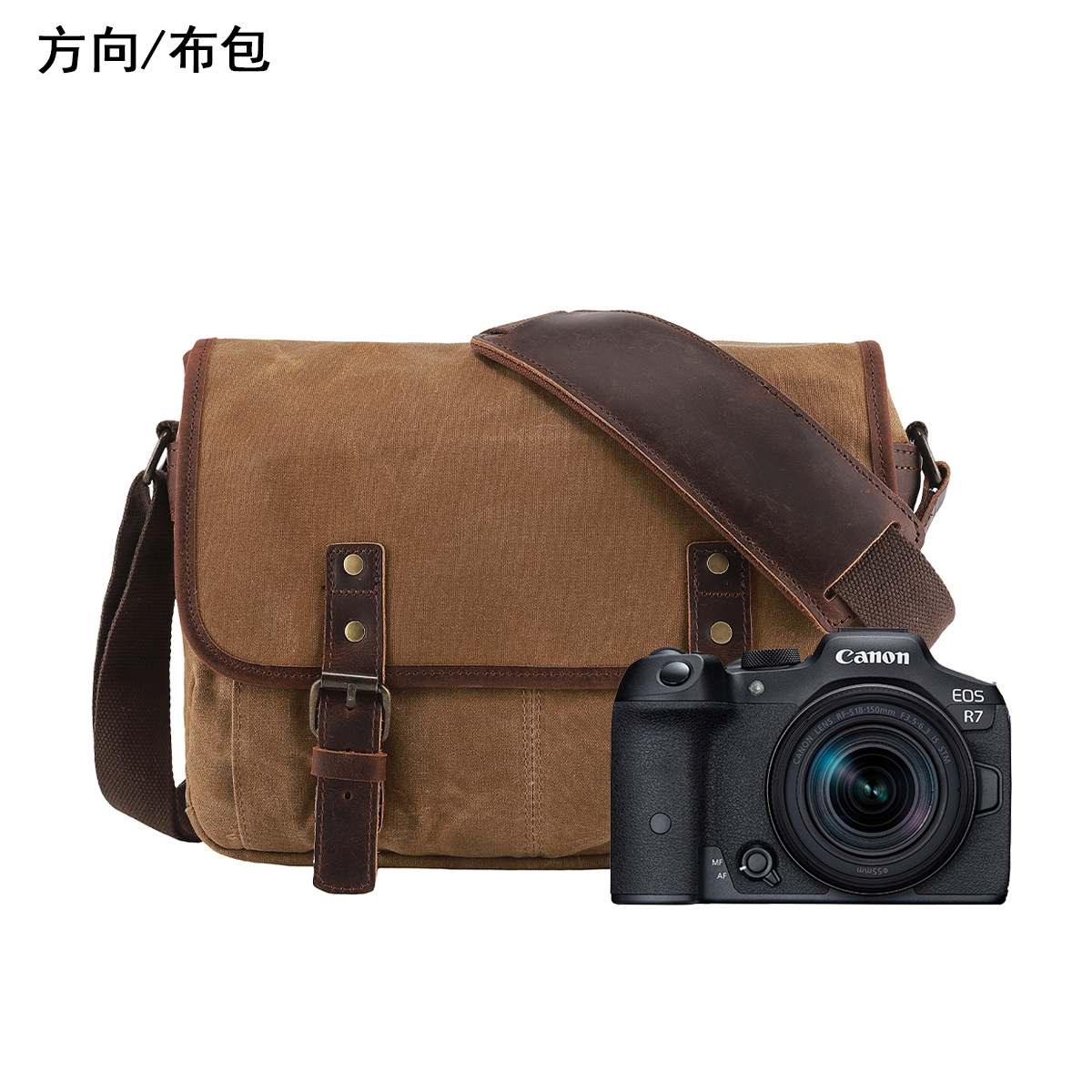Fábrica directa nueva bolsa de fotografía al aire libre DSLR profesional bolsa de cámara de lienzo de cera impermeable micro bolsa de hombro