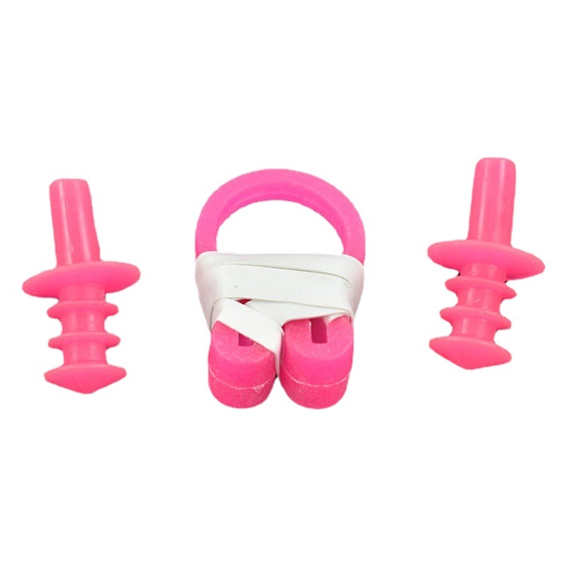 Professional Swimming Waterproof Earplug Nose Clip Set with Rope Anti-lost Diving Special Equipment Adult Children Shampoo Bath