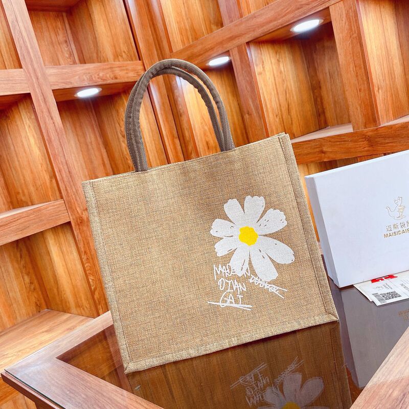 Spot Large Capacity Linen Women's Bag Fashion Linen Handbag Student Class Simple Shoulder Tote Bag