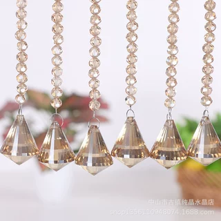 婚庆水晶八角珠锥形玻璃diy手工串珠门帘服装吊地球散珠材料饰品