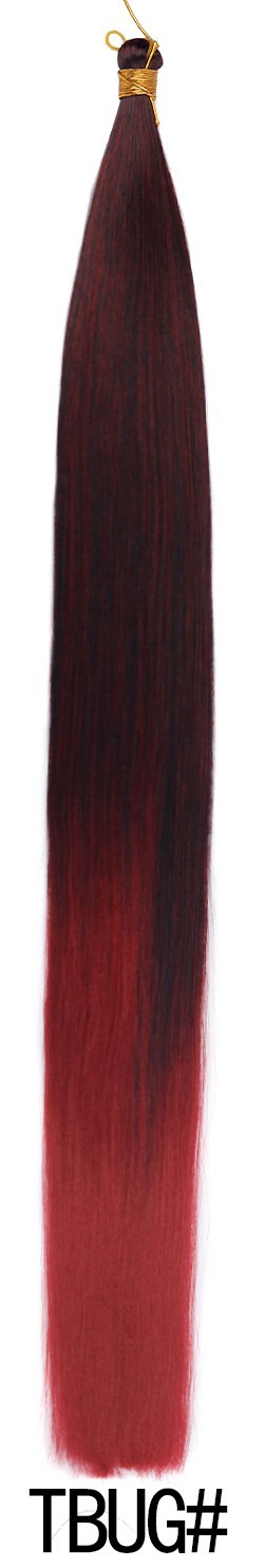 Bone Straight Hair de fibra química de 24 pulgadas Braidi ng Hai sin franjas negras largas rectas image 20