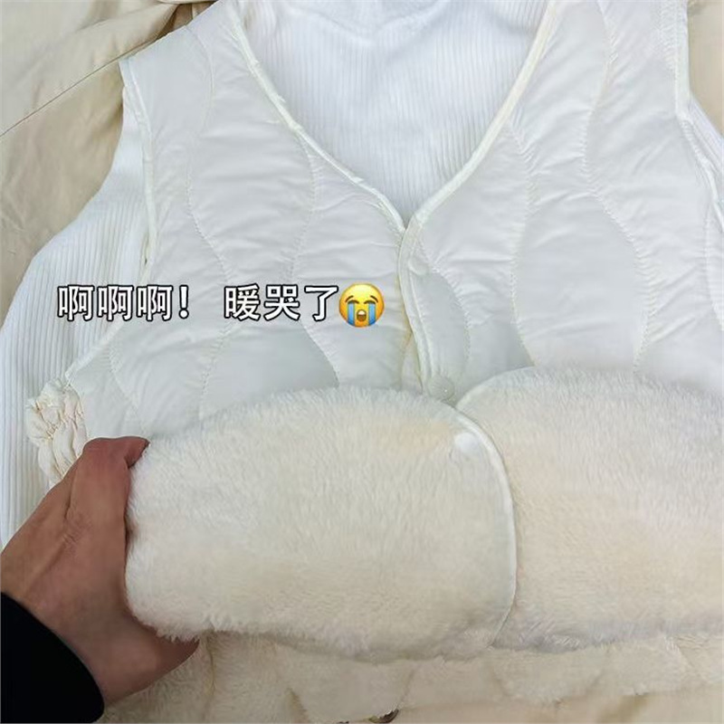 小红书博主同款爆款秋冬羽绒棉马甲修身内穿防寒短款保暖内胆背心|undefined
