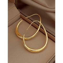 F 79961 Simple oval versatile office earring ��Լ��Բ�ٴ�ͨ
