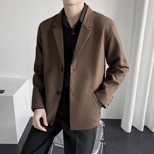 Small Suit Top Suit Hong Kong Style Fashionable Casual Jacket Men's Spring and Autumn Duffy Handsome Fried Street Loose Ins Handsome